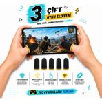 Vwin Oyun Eldiveni Fiber Oyuncu Eldiveni Başparmak Ucu Parmaklık Mobil Oyun Pubg (3 Çift) - 02-Sarı - 3 lü