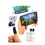 Vwin Oyuncu Eldiveni Kaymaz Fiber Oyun Eldiveni Parmak Ucu Parmaklık Mobil Oyun PUBG ve Diğer Oyunlar( 10 ÇİFT )