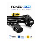 Vwin Power Kablosu Güç Kablosu 500W 3x0.75 MM Bilgisayar Kasa Monitör...