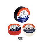 Vwin Pvc Elektik İzole Bant Globe "0,13x0,19x10yards" 3 Adet Renkli (Siyah-Beyaz-Kırmızı)