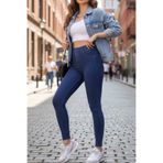 vynor atelier Kadın Kot Görünümlü Pamuklu Tayt - Yüksek Bel Jean Görünümlü Leggings