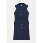 W Collection LACİVERT ÇİZGİLİ KOLSUZ ELBİSE