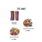 W-Design 300 Adet Okul Etkinlik Seti Şönil Ponpon Anaokulu Seti Okul Öncesi Set Kreş Seti Simli