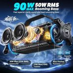 W-King 90W Bluetooth Hoparlör, Ipx6 Su Geçirmez Taşınabilir Hoparlörler Kablosuz Bluetooth, 50W Derin Bas Yüksek Hoparlör, 40H Çalma Süresi/ Eşleştirme/Tf Kart/Aux/Nfc