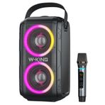 W-KING T9 Bluetooth Hoparlör, 80W Boombox, 9 Saate Varan Çalma Süresi, IPX5 Suya Dayanıklı, Kablosuz Stereo TWS, TF/Aux/Bluetooth5.0/USB, Ses Bombası