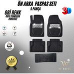 W-Rose Ford Mustang E-Mach Usa 2022 Model Uyumlu Siyah- Gri Krom Renk Premium Oto Paspas Seti - Renkli