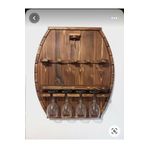 w & s Woodysharky AHŞAP OVAL RETRO RUSTİK MODEL ŞARAP RAFI