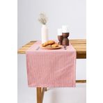 W Wellstil Doku | Keten Piti Kareli Runner - Piknik Örtüsü 40 x 150 cm (Kırmızı)