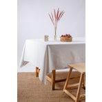 W Wellstil Premium Keten Masa Örtüsü (sofra, Sunum, Doğum Günü, Piknik) (Beyaz, 110 x 160)