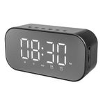 W02 Dijital Çalar Saat Masa Saati FM Bluetooth Hoparlör siyah