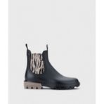 W10333 Rock Black Zebra Siyah Kadın Yağmur Botu - 0 - Siyah