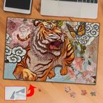 W1412 Kaplan Çiçekler Kelebek 240 Parça Puzzle Yapboz Tablo