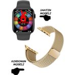 Wacht 8 Pro Akıllı Saat Nfc Özellikli Bt Konuşma Özellikli Akıllı Saat Demir Kordon - 45 mm - Altın