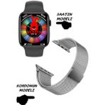 Wacht 8 Pro Akıllı Saat Nfc Özellikli Bt Konuşma Özellikli Akıllı Saat Demir Kordon - 45 mm - Gri