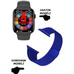 Wacht 8 Pro Akıllı Saat Nfc Özellikli Bt Konuşma Özellikli Akıllı Saat Demir Kordon - 45 mm - Lacivert