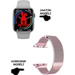 Wacht 8 Pro Akıllı Saat Nfc Özellikli Bt Konuşma Özellikli Akıllı Saat Demir Kordon - 45 mm - Pembe
