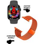 Wacht 8 Pro Akıllı Saat Nfc Özellikli Bt Konuşma Özellikli Akıllı Saat Demir Kordon - 45 mm - Turuncu