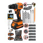 Wacker Pro German 013 Yeni Sistem Kömürsüz Motor 21 V Çift Akülü Vidalama Şarjlı Matkap 84 Parça Set