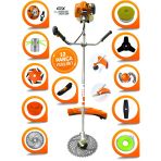 Wacker Pro German Zkr-6002 Stark Yan Tipi Benzinli Ot Çalı Çim Biçme Tırpanı+ 12 Pcs Komple Hoby Setli