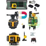 Wacker Pro Germany 16 Köşe Artı Lazer Terazi 360 Derece Kumandalı Yeşil Çizgi 45 Mt Menzil