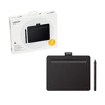 Wacom Intuos CTL4100 çizim tableti Mac, PC, Chromebook ve Android için, küçük, yazılım dahil, siyah