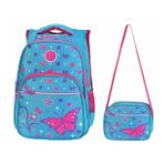 Waddell Çanta Mavi/Pembe Kelebek İlkokul Çantası - Waddell Bag Kız Okul Sırt Çantası