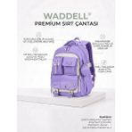 Waddell Ithal Lüx Ortopedik Sırtlı 26909 Lila Ilkokul Ortaokul Çantası Cüzdan Hediyeli Aksesuarlı - Sırt Çantası - 42x20x30