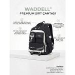 Waddell Ithal Lüx Ortopedik Sırtlı 26909 Siyah Ilkokul Ortaokul Çantası Cüzdan Hediyeli Aksesuarlı - Sırt Çantası - 42x20x330