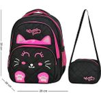 Waddell Kapitone Kedi Desenli Pembe İlkokul Sırt ve Beslenme Çantası Seti 38x29x20 cm – Kız Çocuk, Zararlı Madde İçermez