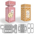 WADORN 3 adet 3D parfüm kutusu, metal kesme kalıpları. Hediye kutusu ile metal kesme şablonları, çerçeveli, şeker kutusu, kabartma şablonu, kartlar, koleksiyon defteri, kağıt el işi, albüm, pullar