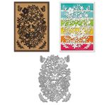 WADORN Damgalama şekilleri, dallı, yapraklı ve çiçek çerçeveli, kart tasarımı için, metal baskı şablonları, kalp ve çiçek arka planlı, kuş, kelebek, koleksiyon defteri, dekoratif kabartma şablonu,
