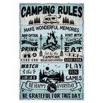 WADORN Vintage Kamp Metal Teneke Tabela, Kamp Kuralları Harika Anılar Yaratır Retro Teneke Tabela Kamp Odası Dekoru için Asılı Dekor Komik Kamp Ateş Metal Duvar Plaketi Ev için Dekorasyon, 25,25 x