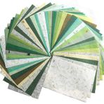 WADSUWAN SHOP 100 Yaprak A4 Doğal Elyaf Dut Ağacı Kağıt Levhalar - El Yapımı Sanat, Origami, Washi, Unryu Tedarikçiler İçin Tasarım Kağıt (Karışık Yeşil)