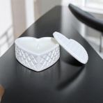 Waffle Desenli Beyaz Kalp Soya Mumu Gallery Nd Candle Beton Mumlukta - 1 Adet