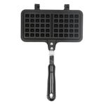 Waffle Maker Pan Pan Çift Taraflı Çubuk Non Sopa Pişirme Kalıp Kek Maker Pan Gaz sobası için Elektrikli Seramik Soba Siyah Alüminyum 32cm