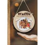 Waffle Salonu Duvar, Kapı, Tek Taraflı Askılı Pano Karşılama Tabelası, Waffle Tatlı Dükkanı Süsü - 30 x 50 - Karışık