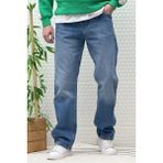 Wafrazon Erkek Beli Lastikli Rahat Kullanım Baggy Kot Pantolon Denim Kumaş Düz Desenli Koyu Mavi - 30