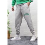 Wafrazon Erkek Eşofman Altı Yazlık Boston Baskılı - 3XL - Gri