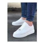 Wagoon Wg028 Beyaz Bağcıklı Kalın Taban Casual Erkek Ayakkabı