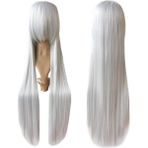 Waige Anime Evrensel Cosplay Peruk 100 cm Gümüş Beyaz Uzun Düz Saç Rozen Kızlık Cıva Lambası Çünkü Peruk (Yurt Dışından) - Saç Bakım