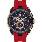 Wainer Analog Erkek Kol Saati 48 mm Kırmızı Silikon Kordon 10 Atm - Rose Gold - Siyah