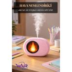 Wair Teknoloji LED Alev Efektli Masaüstü Hava Nemlendirici 400 Ml, Gece Lambalı,usb - Pembe