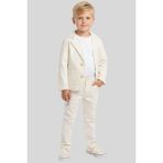 Waka Waka Kids Store Erkek Çocuk Krem Rengi Blazer Ceket ve Pantolon Denim Takım - Çok Renkli