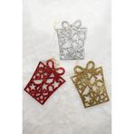 Waldern 3Lu Hediye Paketi Gold-Gumus-Kirmizi Yilbasi Cam Agaci Susu 11*8Cm