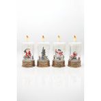 Waldern Premium Collection Dekoratif Işıklı Yılbaşı Süs Mum 24 Cm Çok Renkli