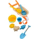 Waldern Toys Orta Boy El Arabası Kovalı Suluklu ve El Küreği Plaj Kum Oyun Seti - Açık Gri