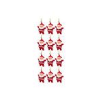 Waldern Yılbaşı Çam Ağacı Süsü Noel Baba 12'li 6,5cm Kırmızı