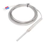 Walfront Berm K Tipi Termokupl Sıcaklık Sensörü Korumalı Hassas Dedektör Ölçer Sıcaklık Algılama 50 mm Prob Uzunluğu 0~400℃ (4 Metre)