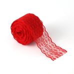 Walfront Dar Dantel Kumaş Şerit Süs 10 m 4,5 cm Genişliğinde Kendin Yap El Sanatları için Kırmızı