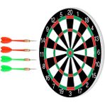 Walke 16INÇ Dart Tahtası Seti, 6 Çelik-Plastik Dart ile Çift Taraflı Dart Tahtası Oyunu, Oyun Salonları